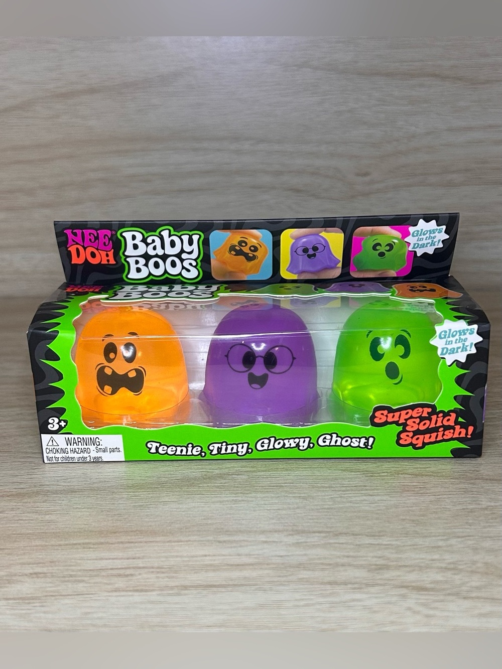 NeeDoh Baby Boos - Halloween 3 Pack Glow in the Dark Ghost Squishy